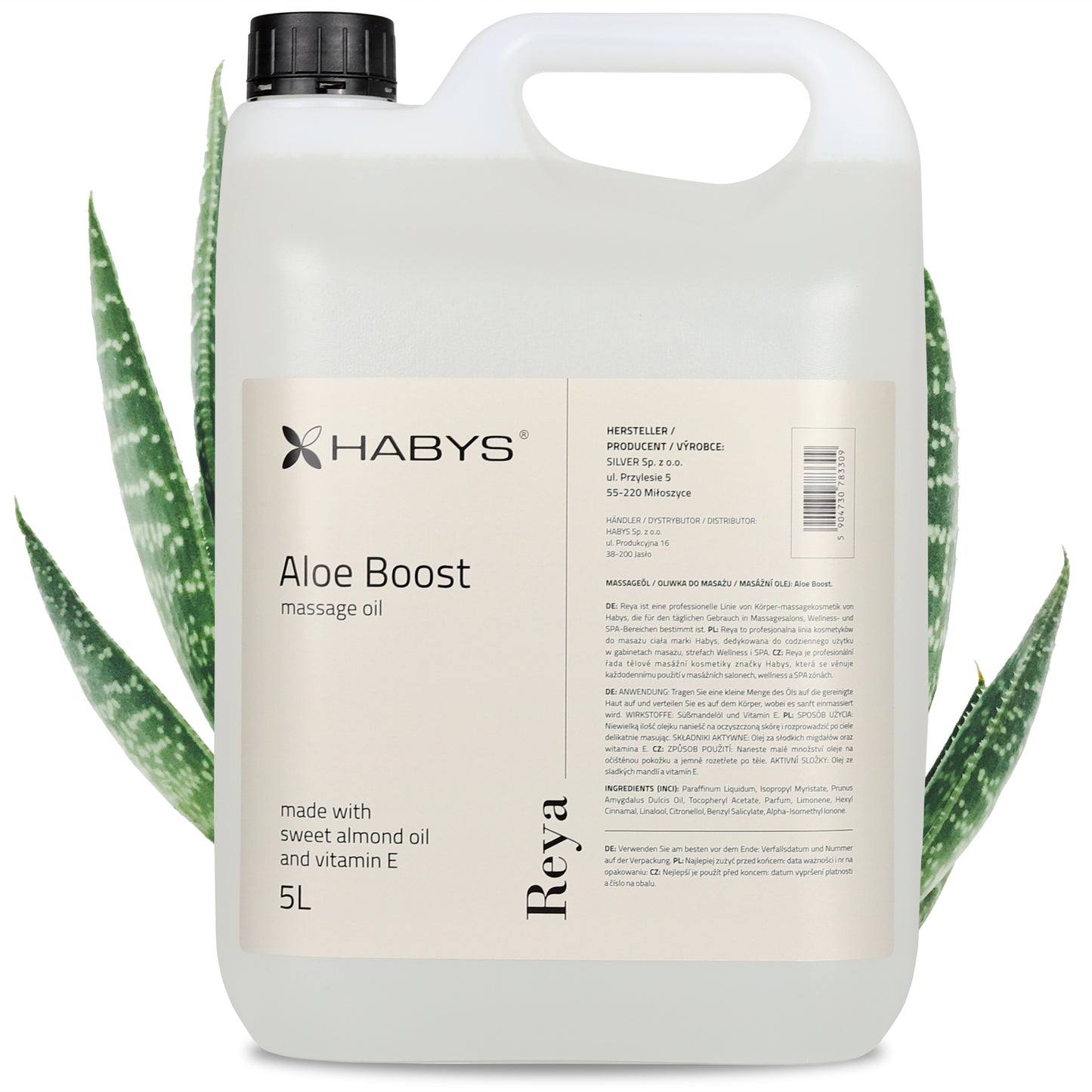 Massageolja, Aloe Boost, HABYS 5000 ml